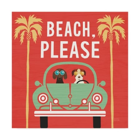 Michael Mullan 'Beach Bums Beetle I Square' Canvas Art,14x14